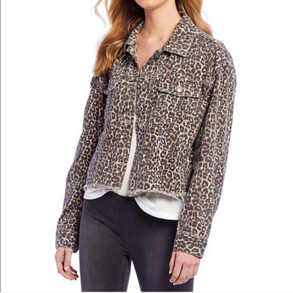 FREE PEOPLE Cheetah Leopard Print Denim Jacket NWT - Picture 8 of 12